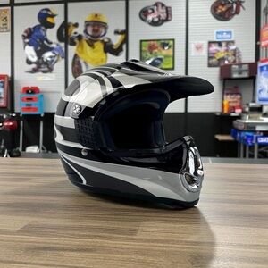 Black and White Motorcycle Helmet
